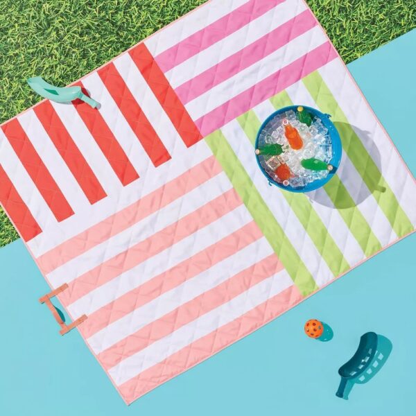 Sun Squad Picnic Blanket – Pink Stripe - Image 2