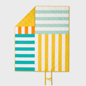 Sun Squad Picnic Blanket – Yellow Broken Striped
