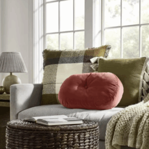 Alternative view of Velvet Oval Shaped Pillow Burnt orange – Threshold