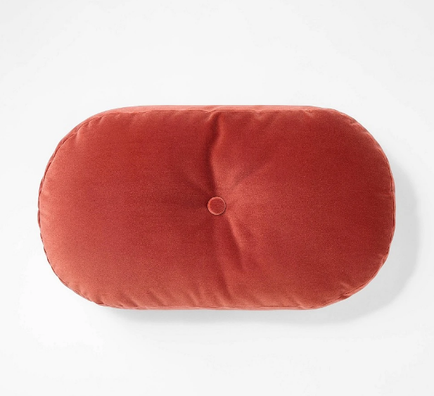 Velvet Oval Shaped Pillow Burnt orange – Threshold