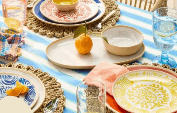 Striped Tablecloth Blue - Threshold - Image 4