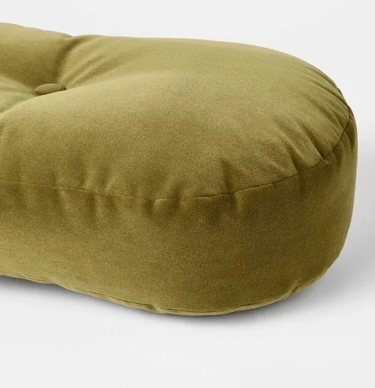 Velvet Oval Shaped Pillow Green – Threshold - Image 3