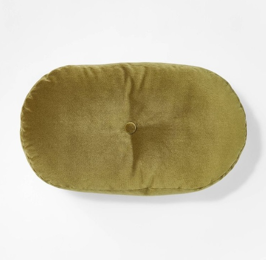 Velvet Oval Shaped Pillow Green – Threshold - Image 5