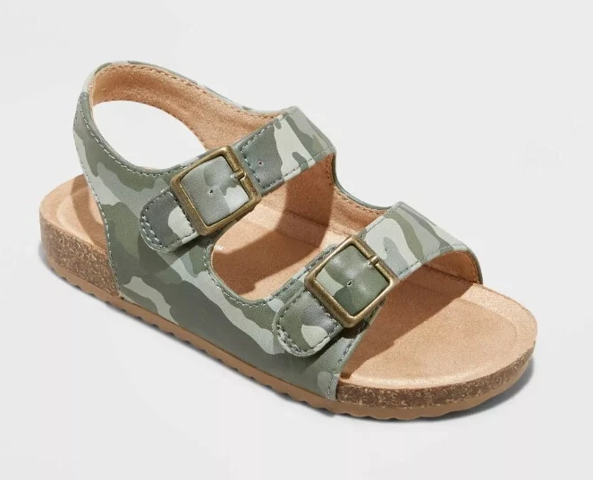 Reagan Camo Print Footbed Sandals Green - Cat & Jack