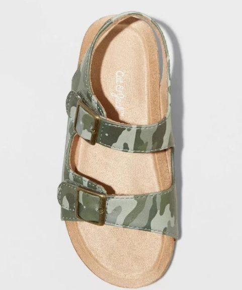 Reagan Camo Print Footbed Sandals Green - Cat & Jack - Image 3