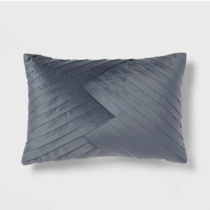 Luxe Velvet Pleated Pillow Slate Blue – Threshold