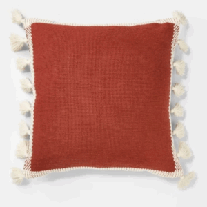 Woven Frame Square Throw Pillow with Side Tassels – Threshold