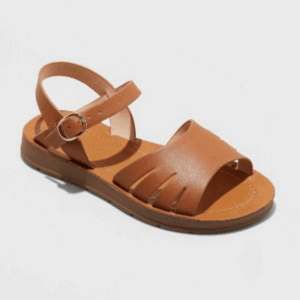 Girl’s Cognac Brown Faux Leather Sandals - Cat & Jack