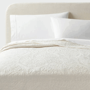 Threshold Garment Washed Paisley Stitch Quilt – White