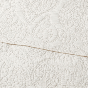 Alternative view of Threshold Garment Washed Paisley Stitch Quilt – White