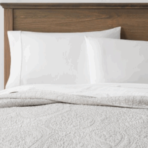 Threshold Garment Washed Paisley Stitch Quilt – Light Grey