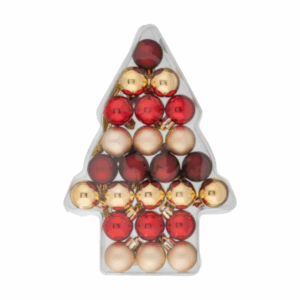 Tree Christmas Mini Ornaments- Red & Gold