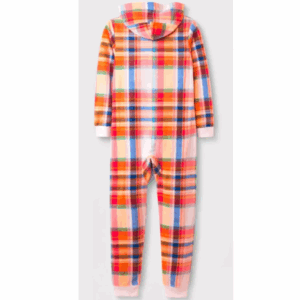 Alternative view of Girls Pink Plaid Hooded Pajama - Cat & Jack