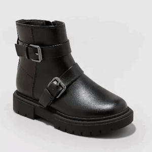 Girls Cadi Zipper Moto Boots Black – Art Class