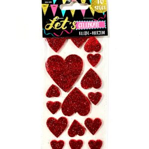 Foam Rubber Glitter Heart Stickers