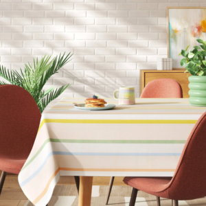 Room Essentials Rectangular Stripe Tablecloth (6 to 8)
