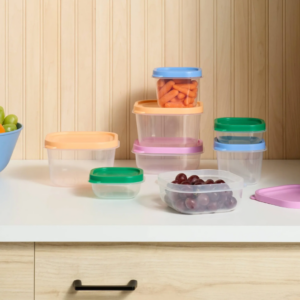 Room Essentials 16pc Plastic Food Storage Container Set -Colors
