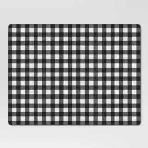 Alternative view of Threshold Cork Buffalo Check Placemat - Black