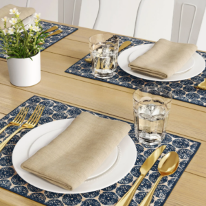 Threshold Cotton Medallion Print Placemat - Blue