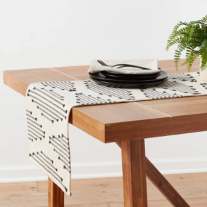 Cotton Modern Diamond Table Runner - Threshold