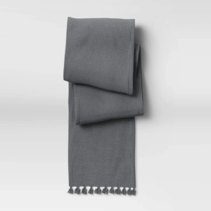 Alternative view of Cotton Textured Table Runner Gray - Threshold