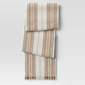 Alternative view of Cotton Striped Table Runner Orange - Threshold