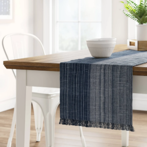 Cotton Striped Table Runner Blue - Threshold