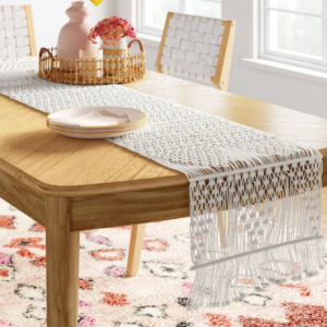Cotton Macrame Runner White - Threshold