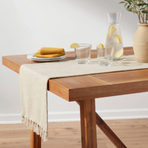 Cotton Textured Table Runner Beige - Threshold