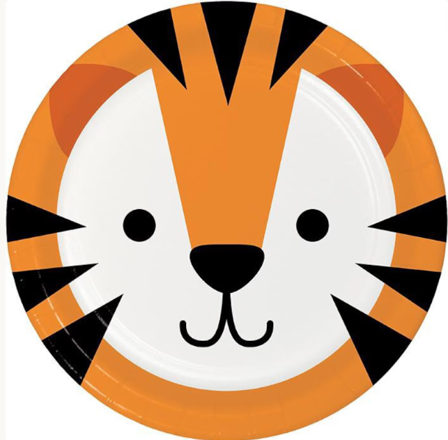 Paper Plates "Tiger Animal" 8PCS