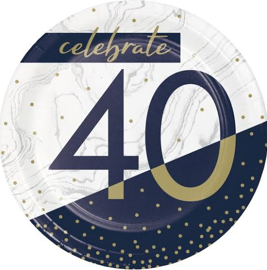 Paper Plates "Celebrate 40 " 8PCS