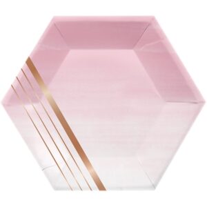 Paper Plates "Pink & Gold" 8PCS