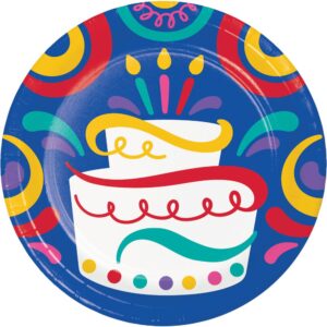Paper Plates "Birthday Swirls" 8PCS