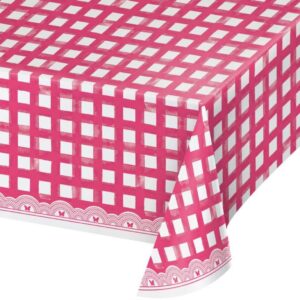 Paper Table Cover "Pink Gingham"