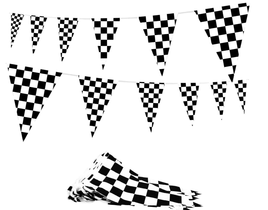 Black & White Checkered Giant Flag Banner