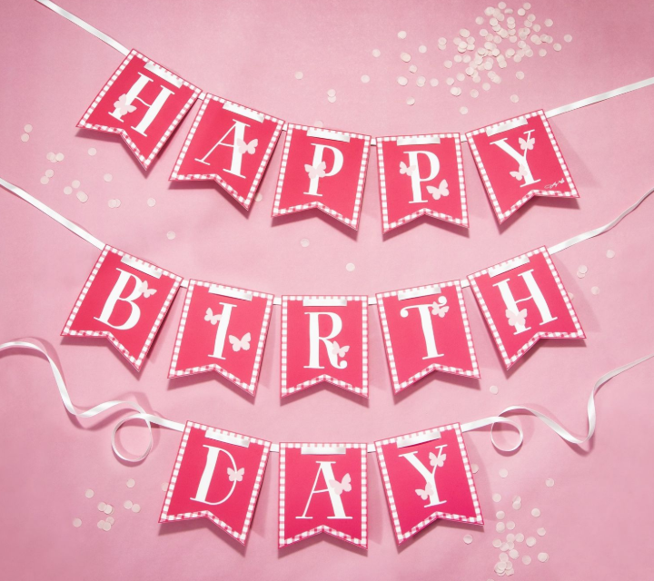 Birthday Banner Dolly Parton Pink