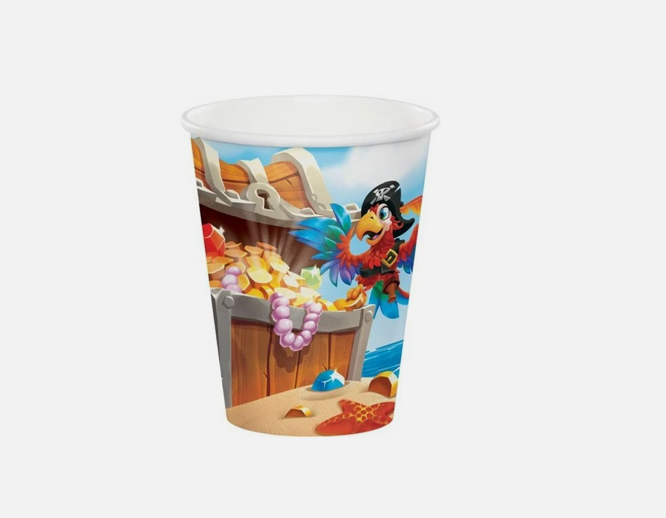 Paper Cups "Pirate Treasure" 8PCS