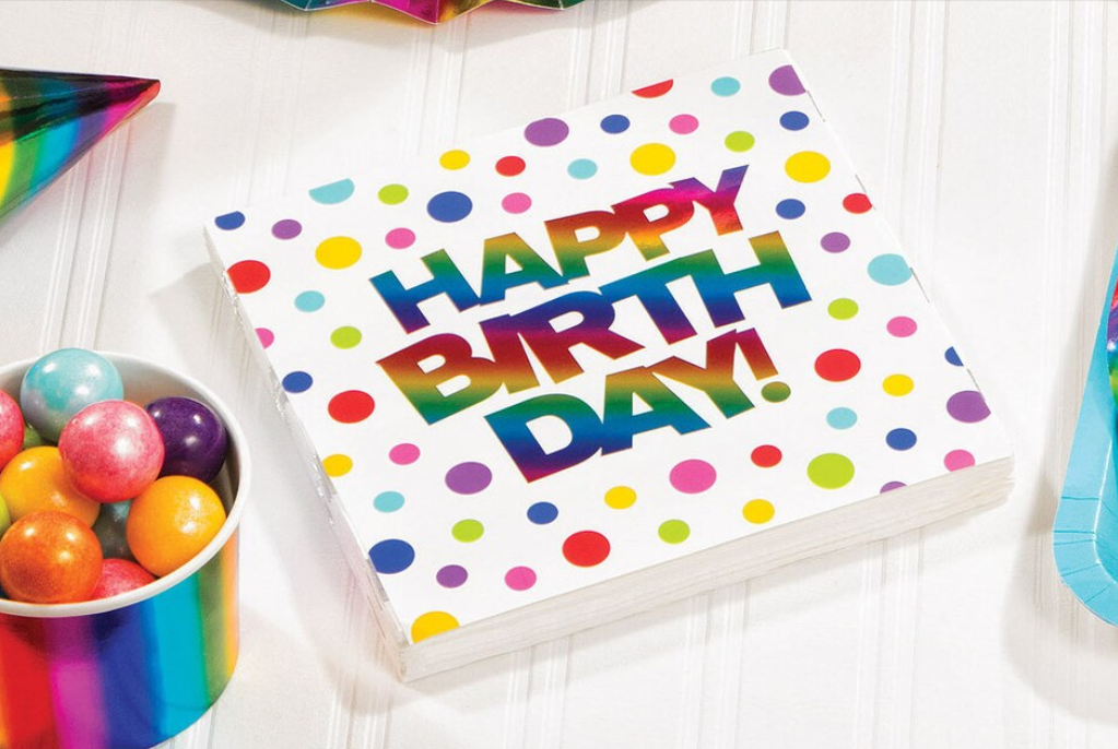 Confetti Happy BDAY Tissue Napkins - Image 2