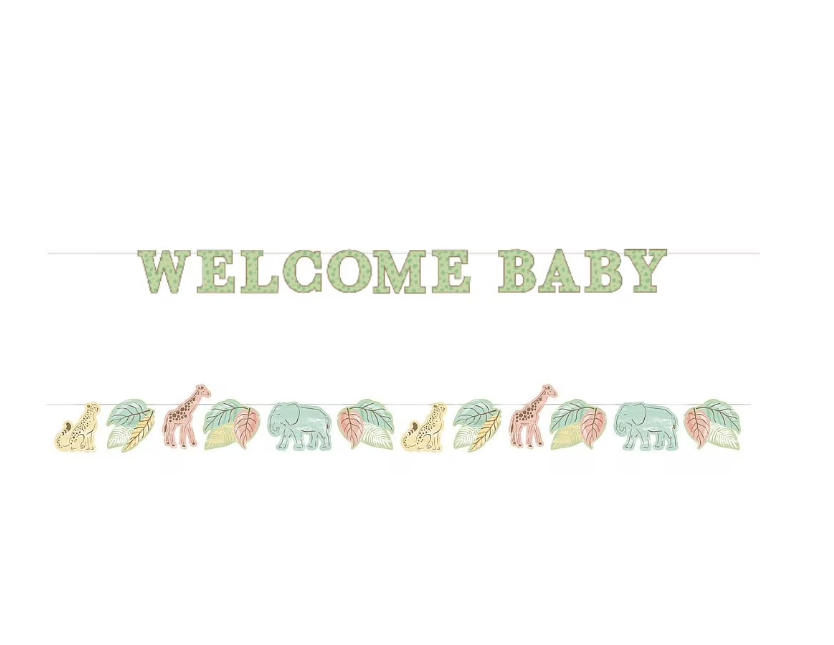 "Safari Baby" Welcome Baby Banner Set