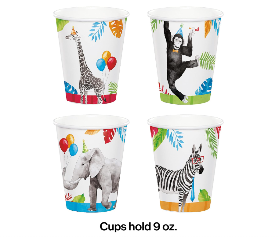 Paper Cups "Party Animals" 8PCS - Image 2