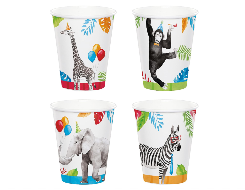 Paper Cups "Party Animals" 8PCS