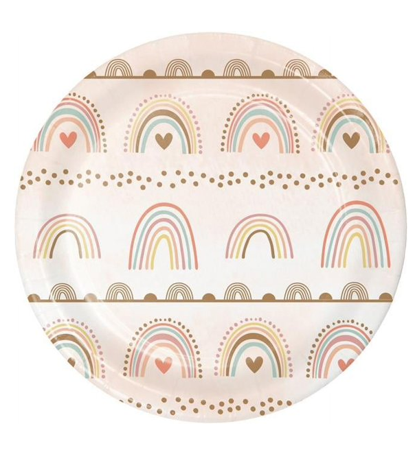 Paper Plates "Boho Rainbow" 8PCS